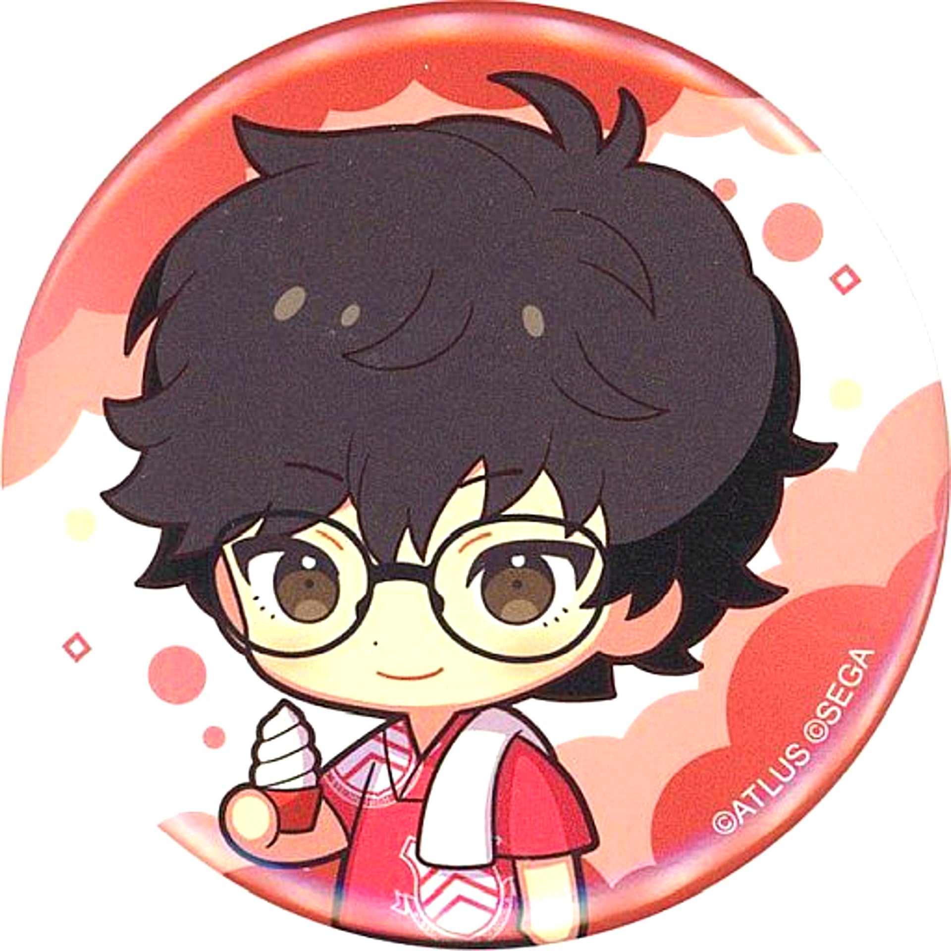 Protagonist Persona 5 Mini Character Persona Series 25th Anniv Button Gap Between Reality and Bath x Gokurakuyu RAKU SPA [USED]