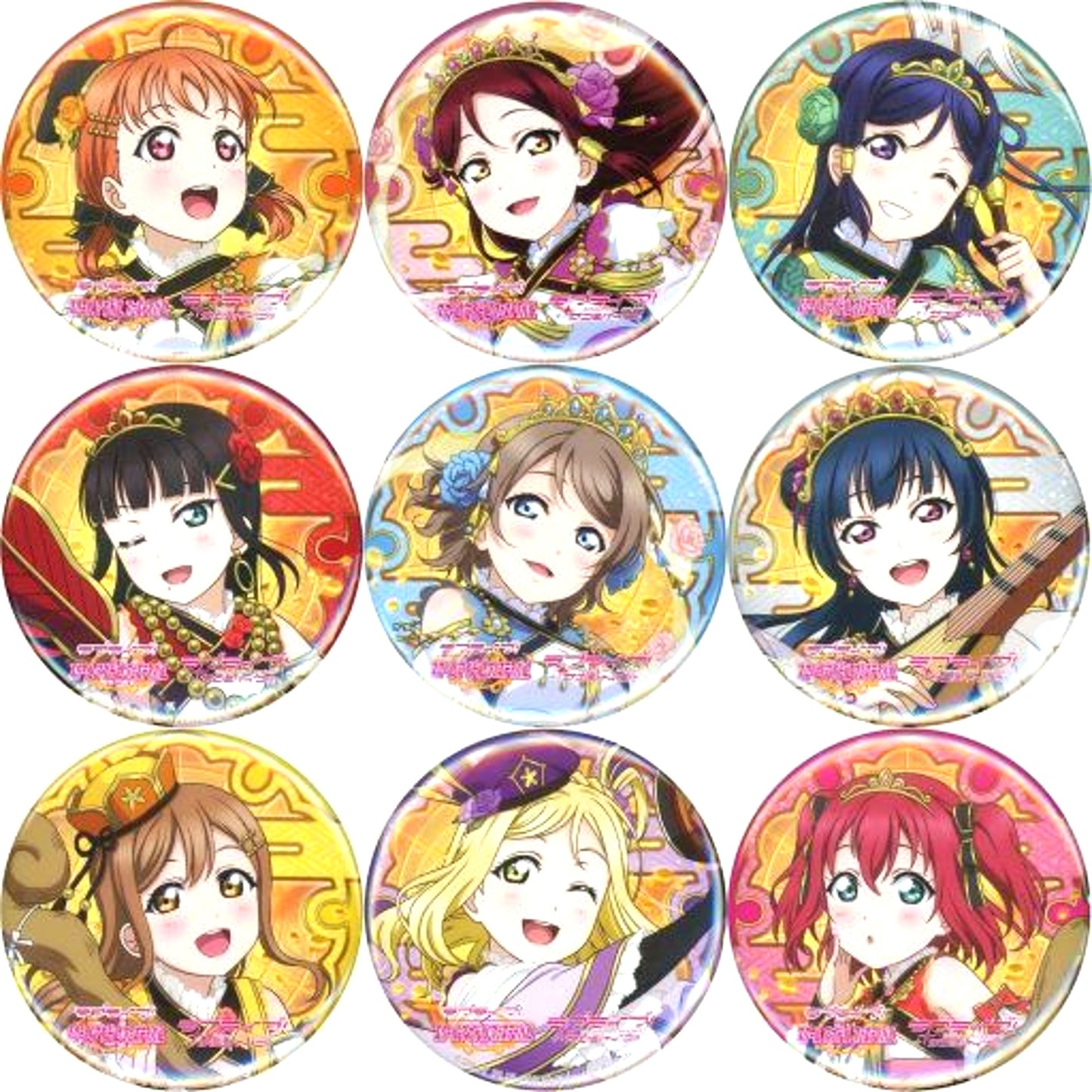 Set of 9 Love Live! Sunshine!! Trading Button Air Comiket Ver. Air Comiket 2 Goods [USED]