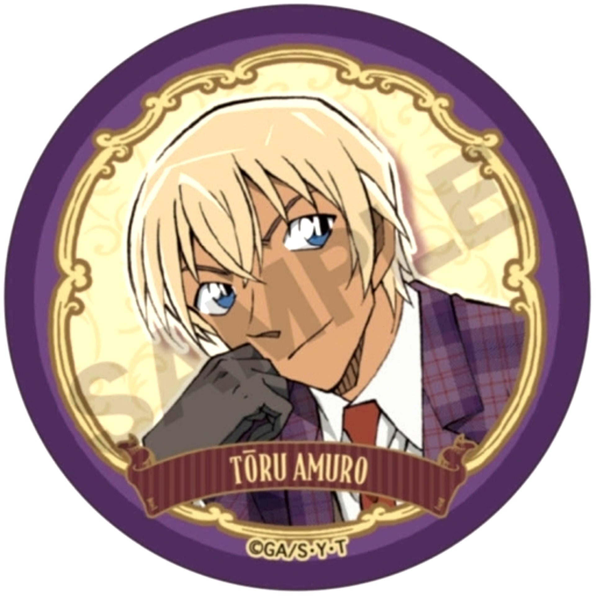 Toru Amuro Close-up Detective Conan Trading Button British Style [USED]