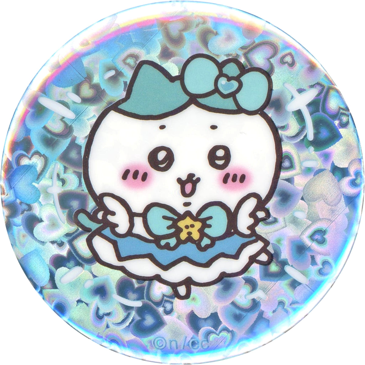 Chiikawa: Nanka Chiisakute Kawaii Yatsu Hachiware Hologram Can Badge in Capsule Magical Chikawa Limited Buttons [USED]