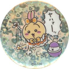 Chiikawa: Nanka Chiisakute Kawaii Yatsu Rabbit Yahaaa Hologram Can Badge in Capsule Magical Chikawa Limited Buttons [USED]