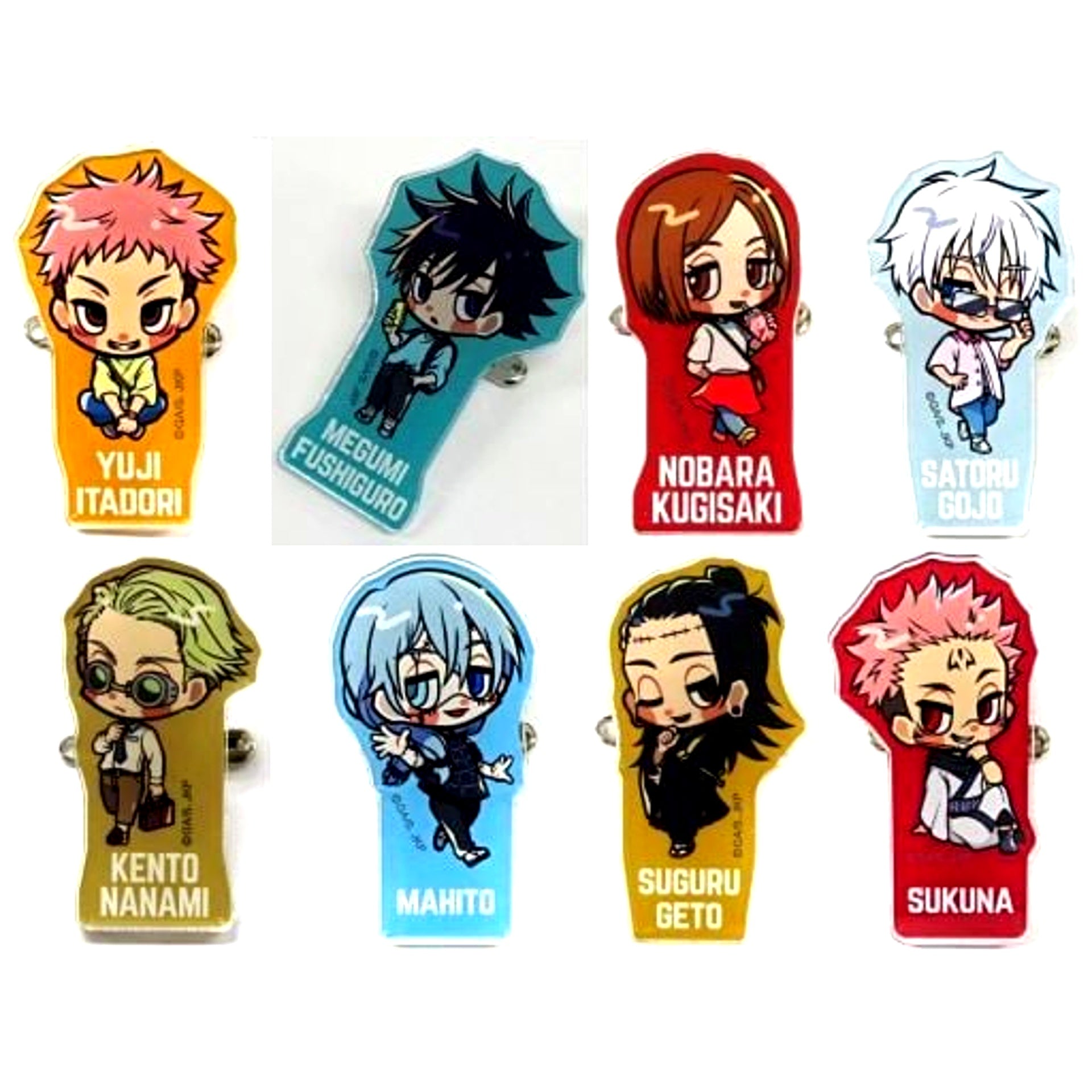 Set of 8 Jujutsu Kaisen Cafe 2022 Mini Character Acrylic Badge [USED]