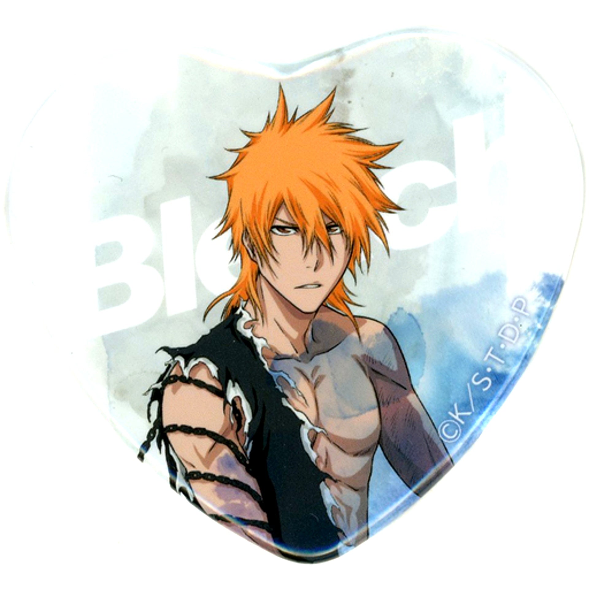 Ichigo Kurosaki BLEACH Kujibikido Online Kuji MY SWORD MY SOUL Heart Shape Button 10 Set Purchase Bonus [USED]