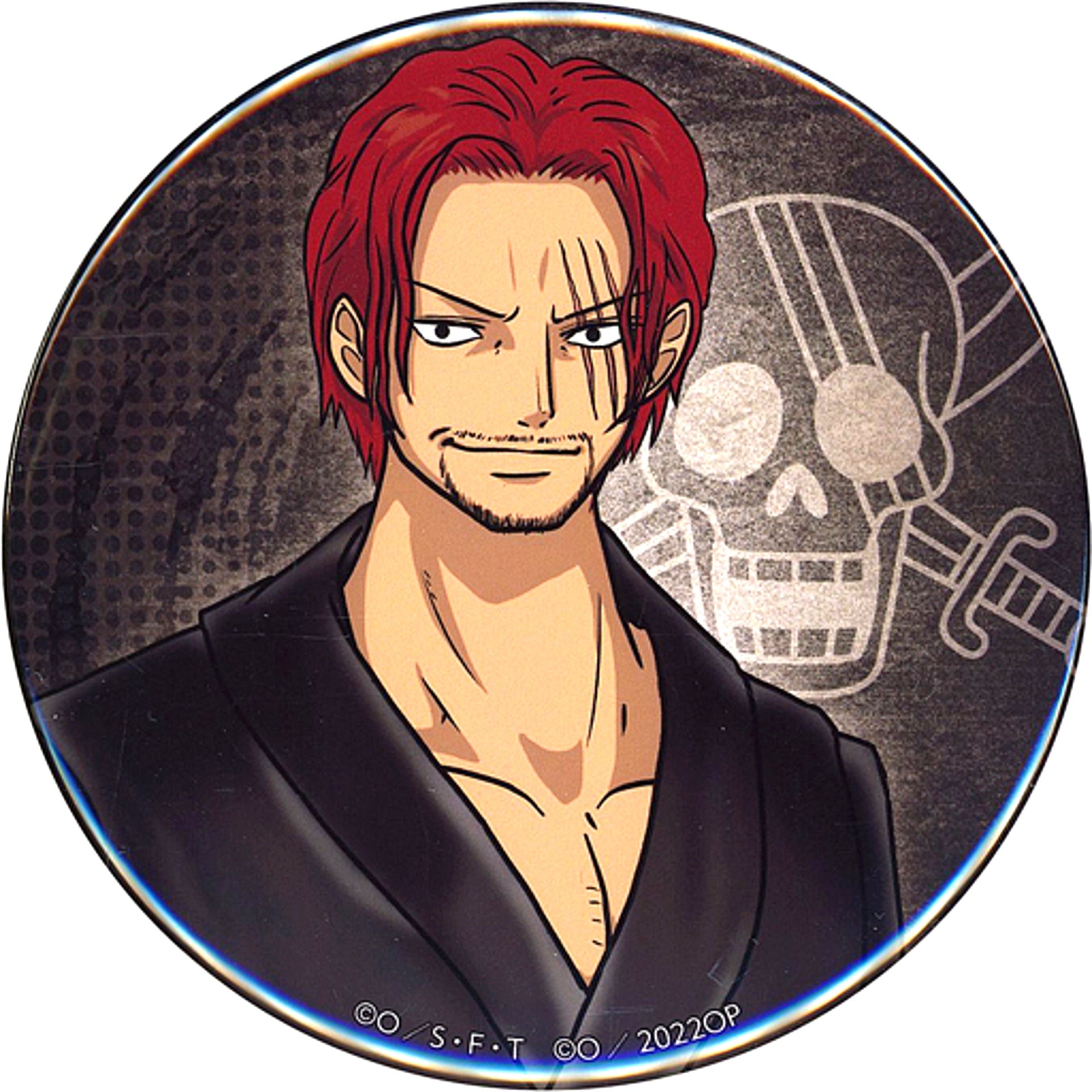 Shanks One Piece FILM RED x Gokurakuyu RAKU SPA Bath House Start!! Straw Hat Crew Trading Huge Button [USED]