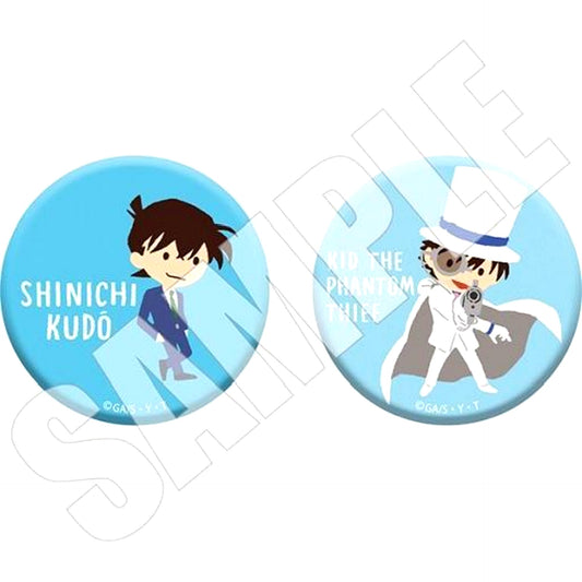 Shinichi Kudo Kaito Kid Detective Conan Yuru Palette Set of 2 Buttons [USED]
