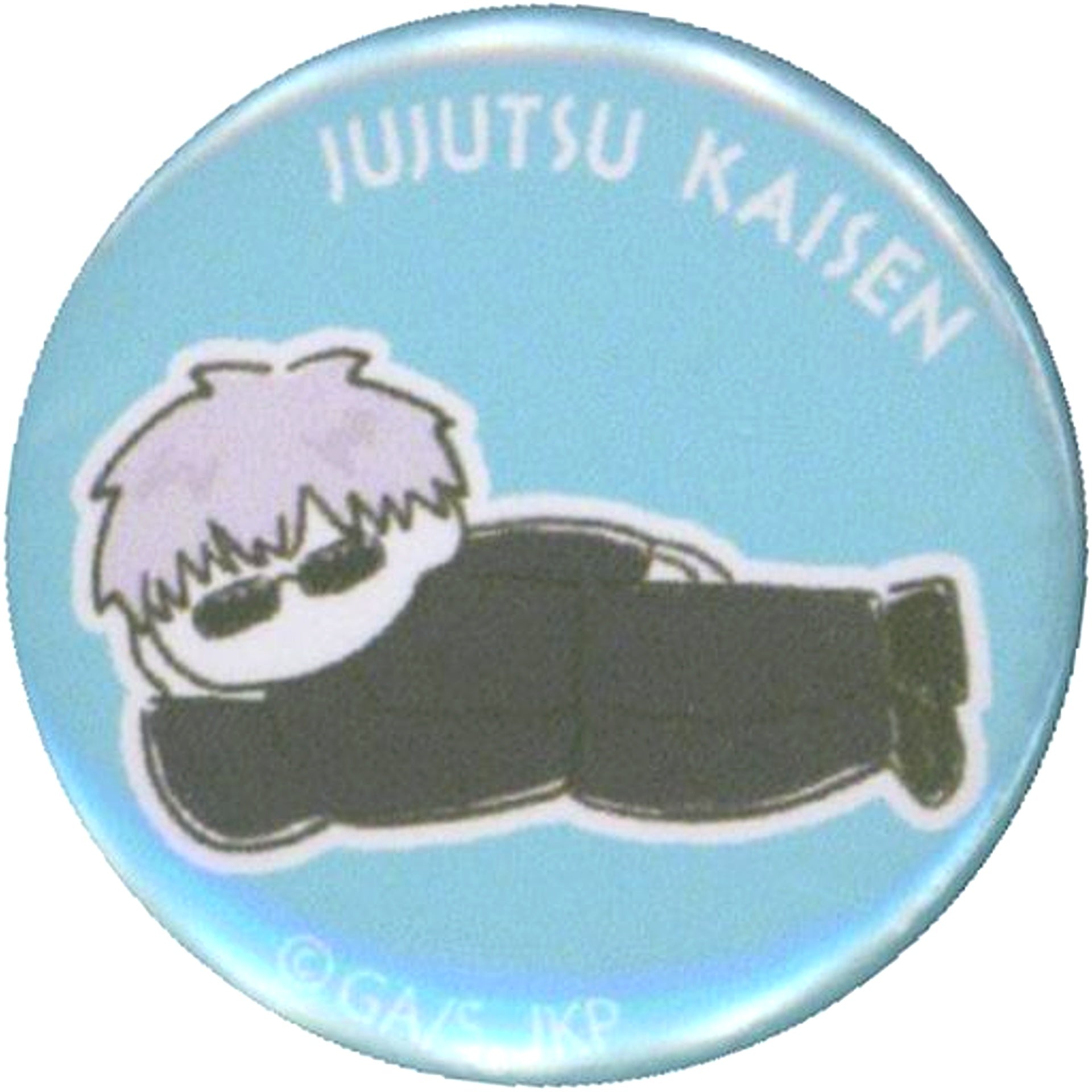 Satoru Gojo Jujutsu Kaisen Mamekan Trading Mini Button Oyasumishimasu [USED]
