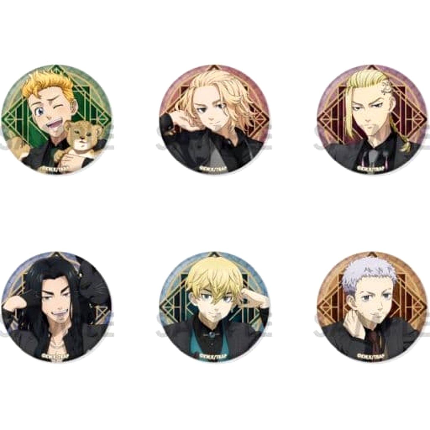 Manjiro Sano & Others Tokyo Revengers All 6 Types Set Random Button Majestic Beast [USED]