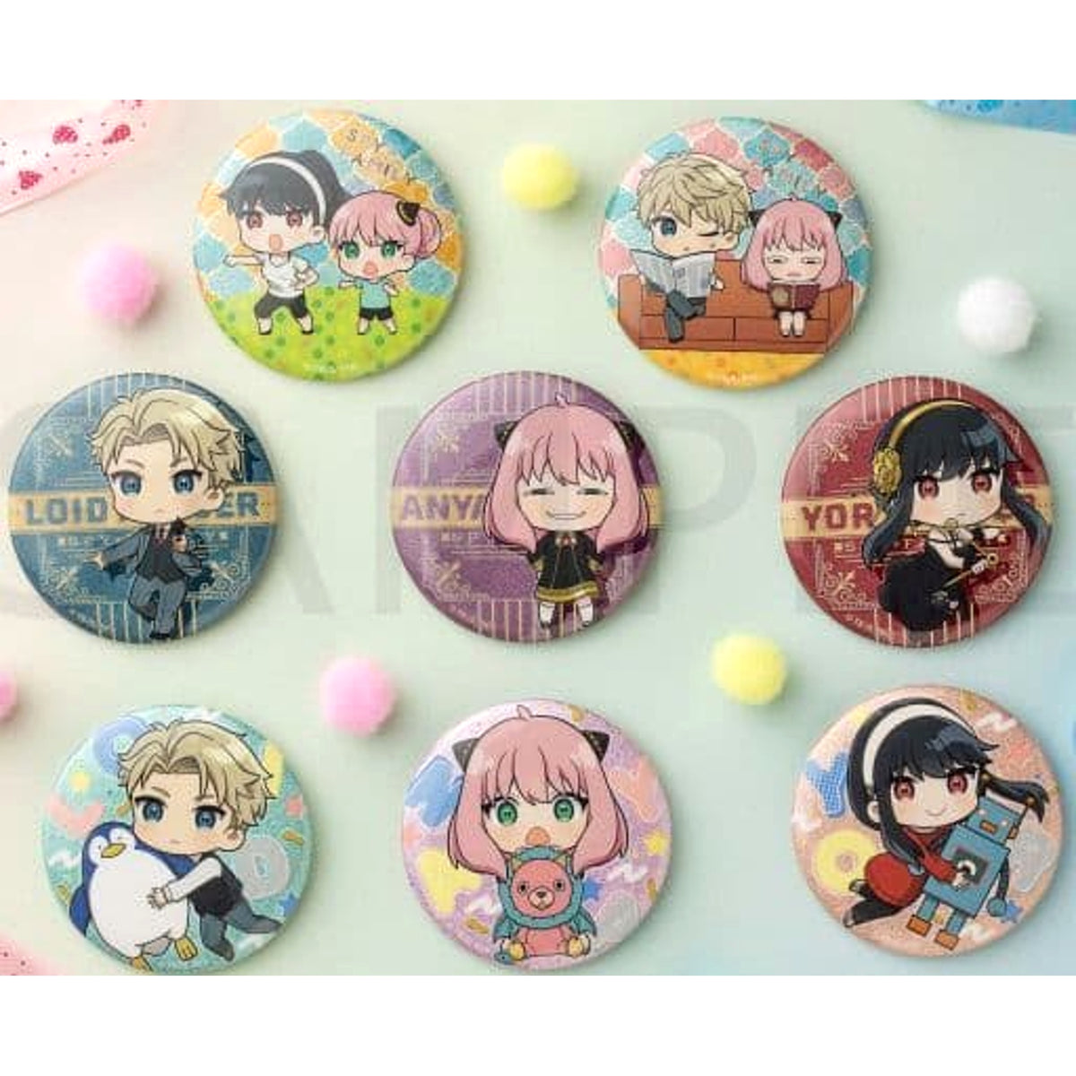 SPY x FAMILY Anya Forger & Others Glitter Can Badge Vol.2 All 8 Types Set Buttons [USED]