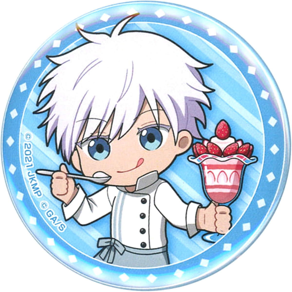 Jujutsu Kaisen 0 Satoru Gojo Can Badge Collection Waiter Ver. Tower Records Cafe Limited Buttons [USED]