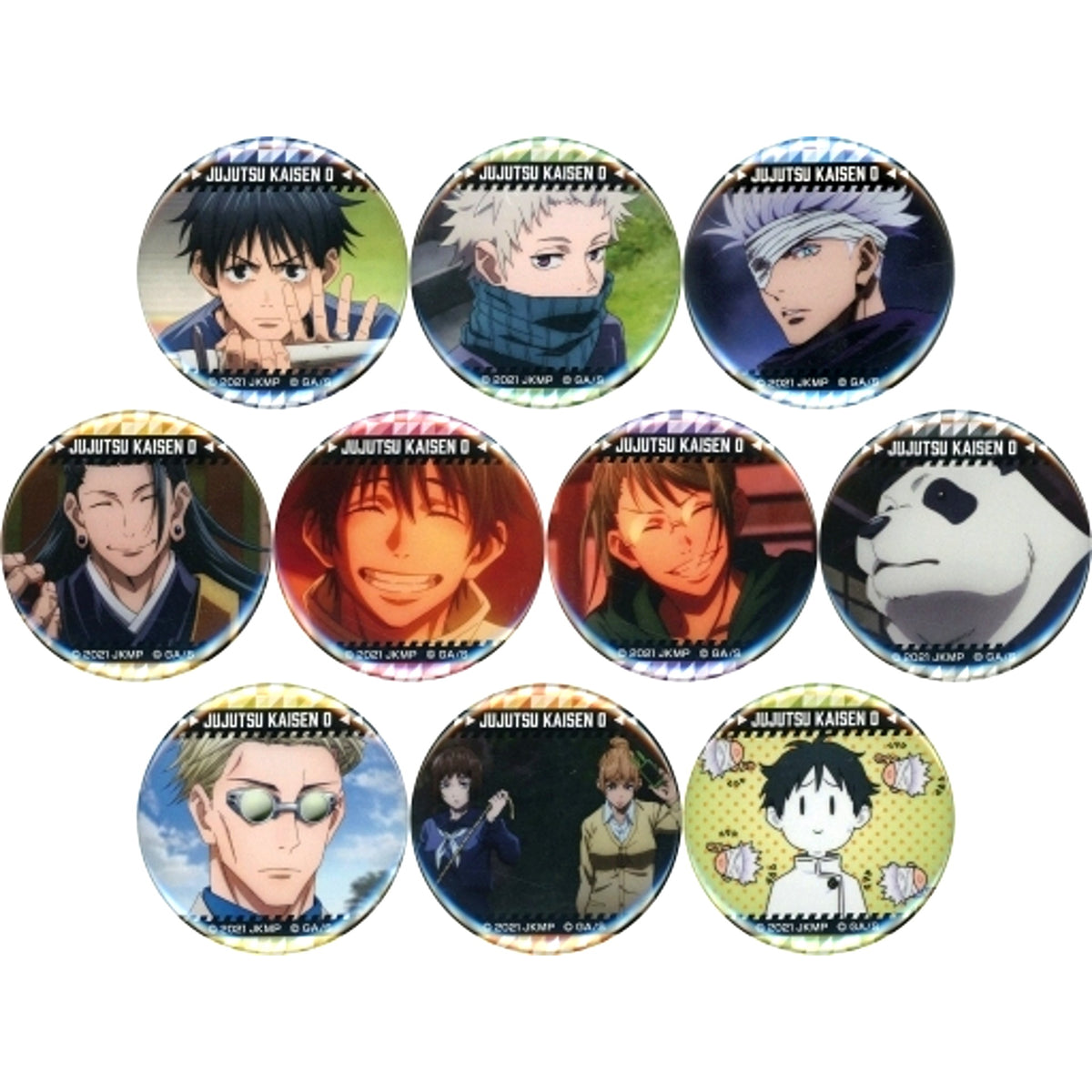Set of 10 Jujutsu Kaisen 0 The Movie Tower Records Cafe Scene Shot Button Collection [USED]