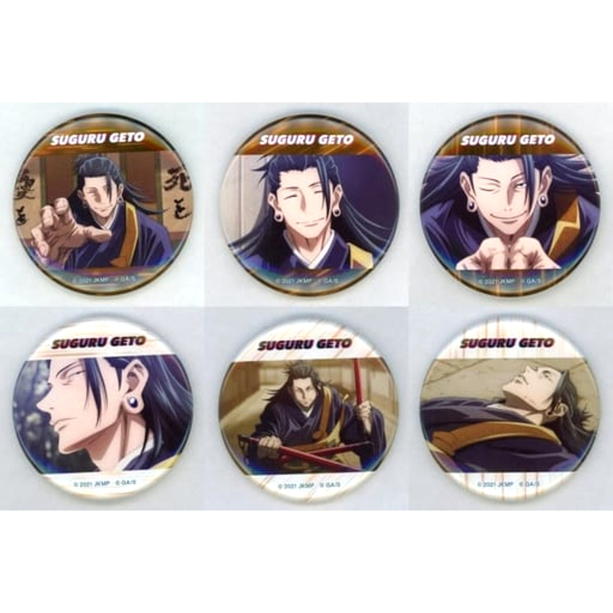 Jujutsu Kaisen 0 Suguru Getou Character Badge Collection Suguru Getou Box All 6 Types Set Buttons [USED]