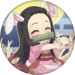 Demon Slayer: Kimetsu no Yaiba Nezuko Kamado Japanese Paper Style Random Can Badge Ufotable Cafe Machi Asobi Cafe Moon Viewing Event 2022 Limited Buttons [USED]