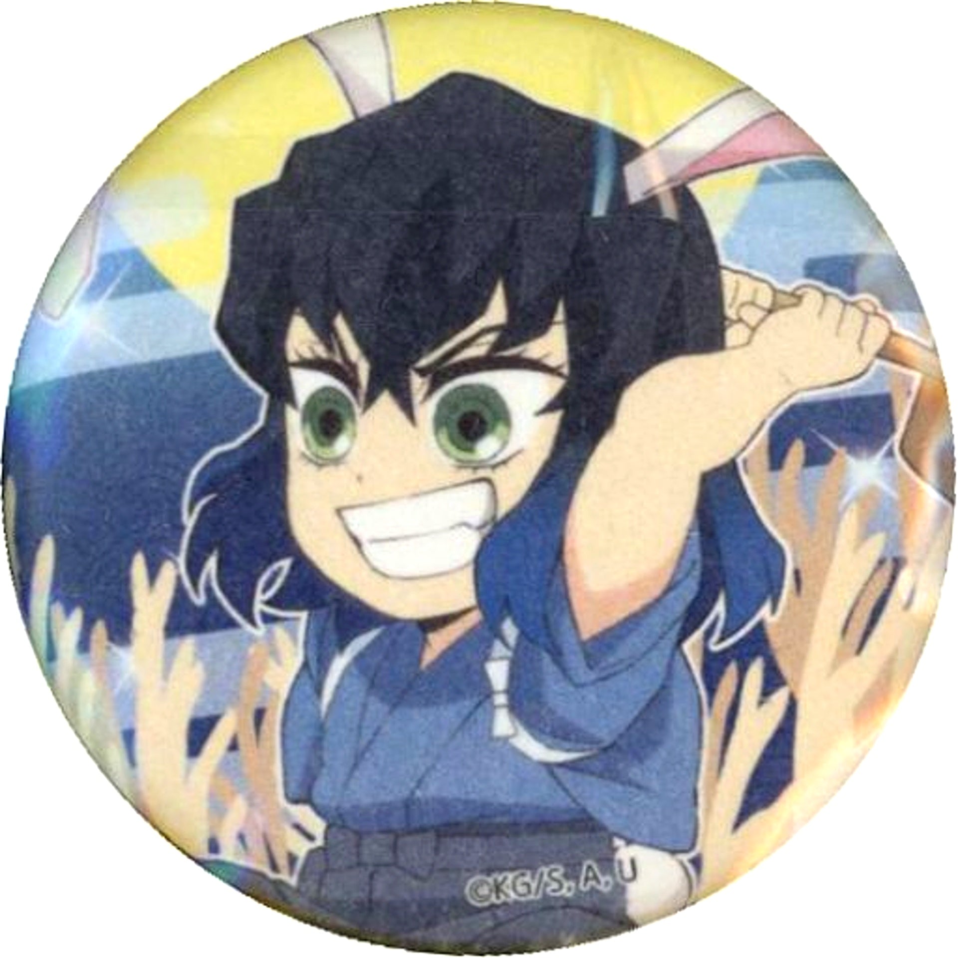 Inosuke Hashibira Demon Slayer: Kimetsu no Yaiba ufotable Cafe Machi Asobi CAFE Moon Viewing Event 2022 Washi Style Random Button [USED]