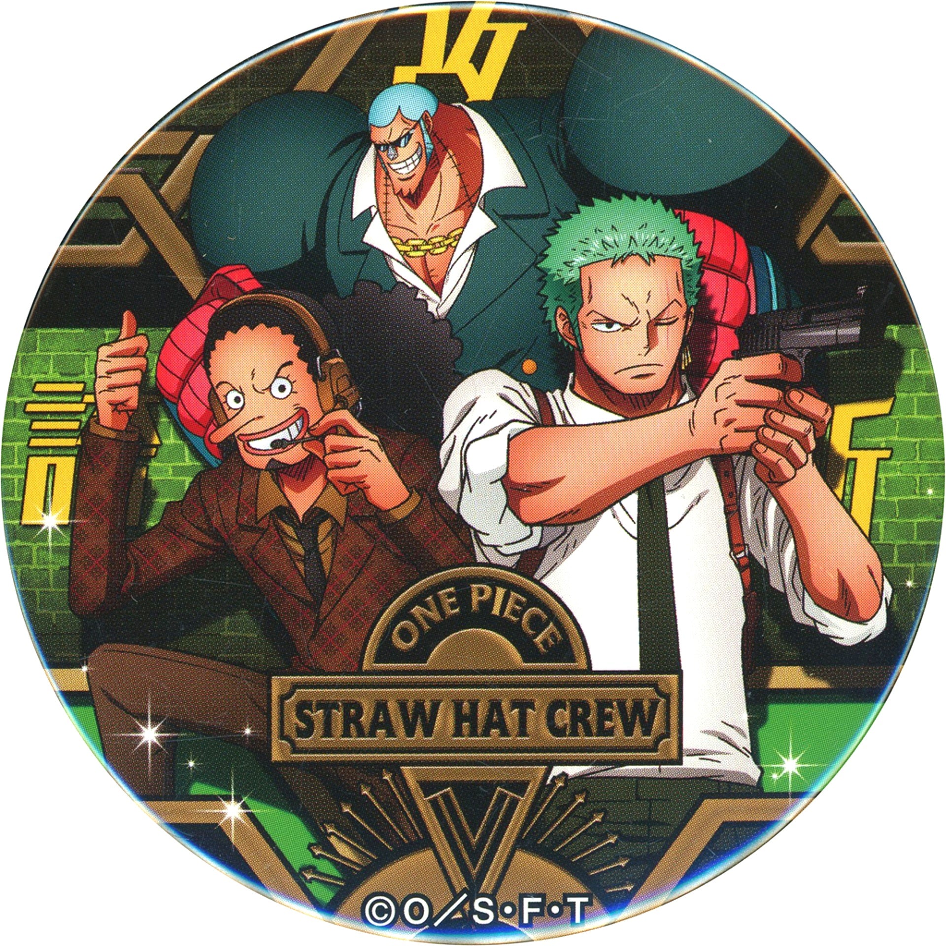 Roronoa Zoro & Usopp & Franky One Piece Yakara Premium Button 7-Eleven Ltd [USED]