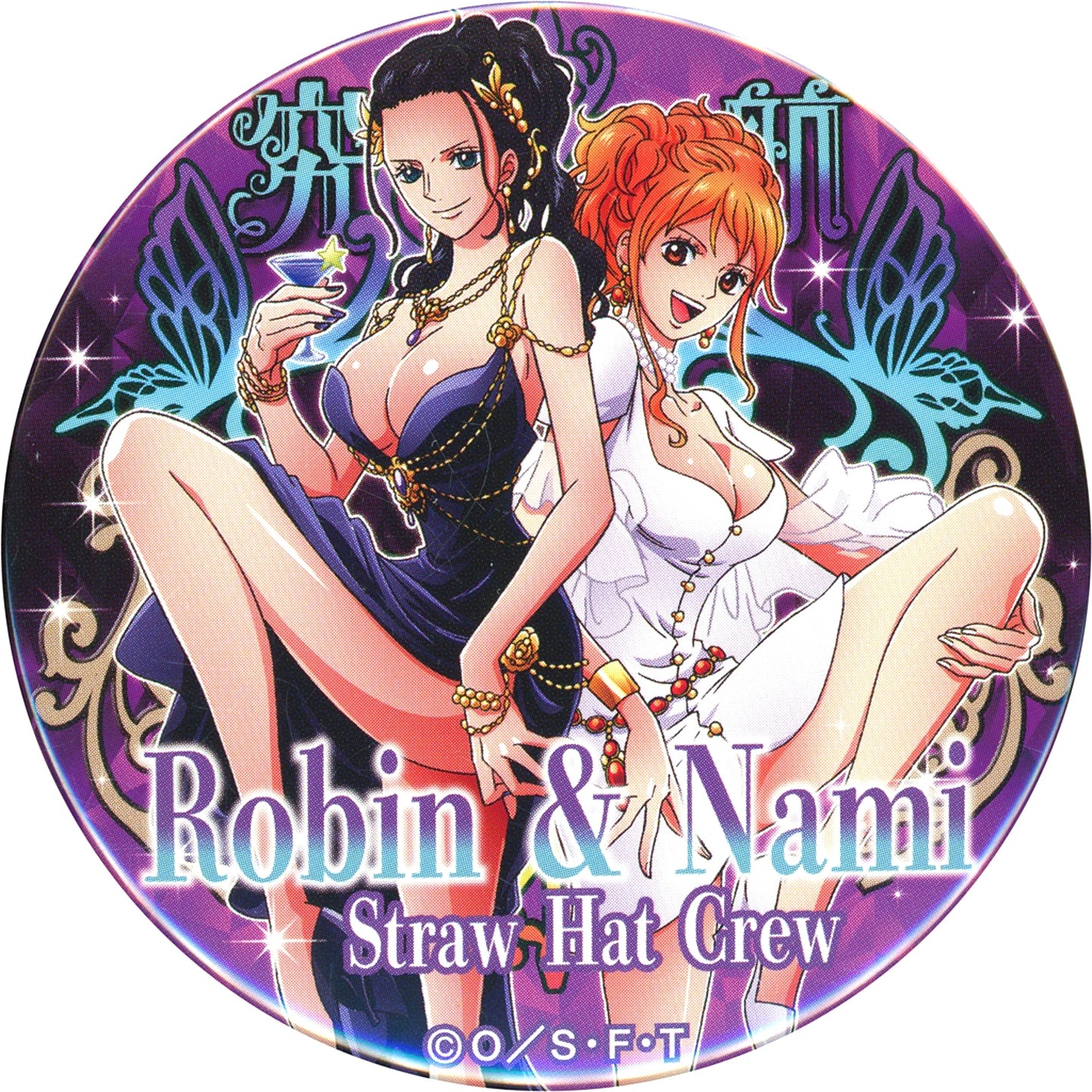 Nami & Nico Robin One Piece Yakara Premium Button 7-Eleven Ltd [USED]