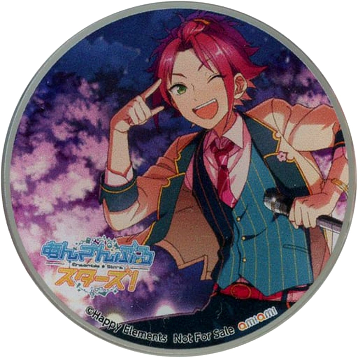 Single Item Mao Isara Sakura Fes Acrylic Badge Ensemble Stars! Collection Clear File AmiAmi BOX Purchase Bonus [USED]
