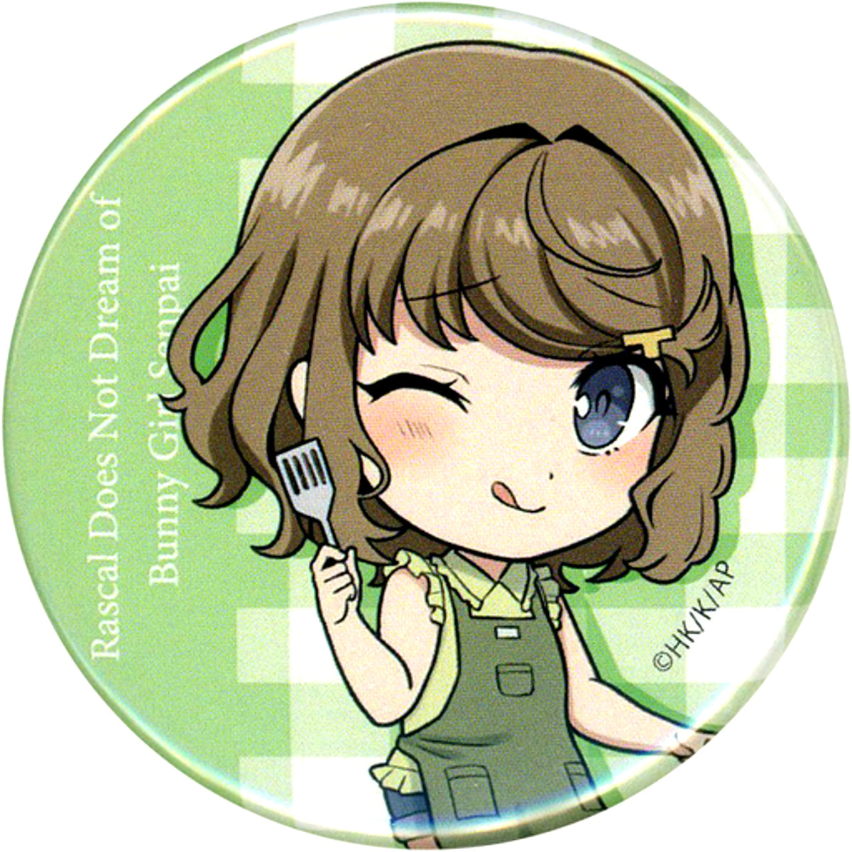 Tomoe Koga Chibi Character 56mm Button DMM Scratch! Rascal Does Not Dream of Bunny Girl Senpai Part 2 E-6 Prize [USED]