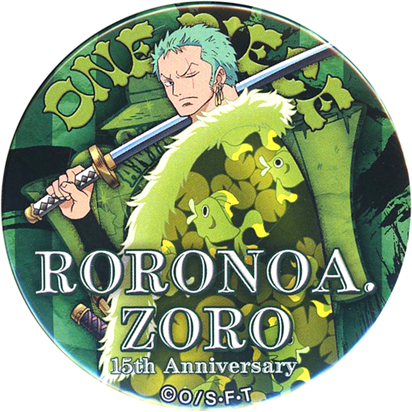 Roronoa Zoro One Piece 15th Anniversary Button [USED]