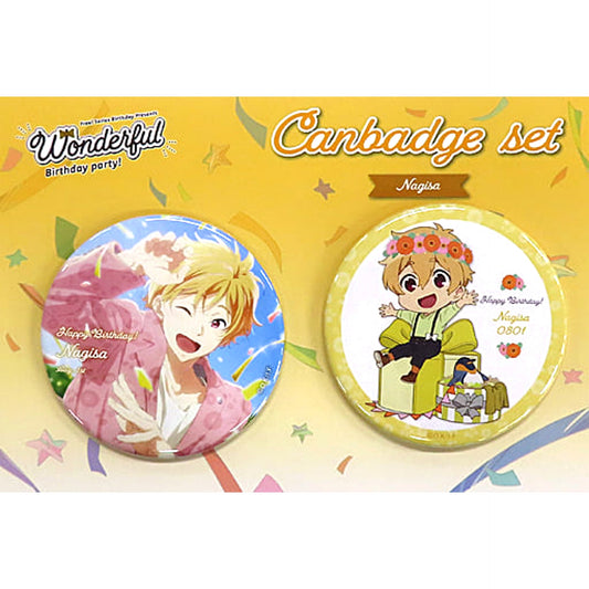 Free! Series Birthday Presents Nagisa Hazuki Wonderful Birthday Party! Can Badge Buttons [USED]
