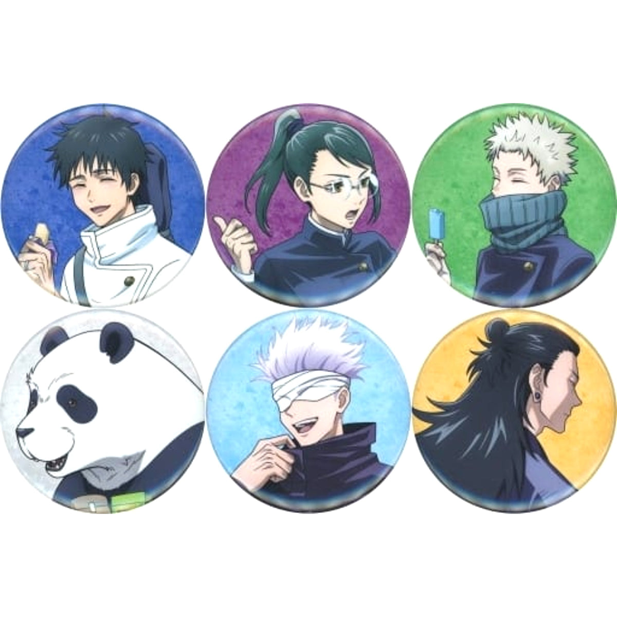 Jujutsu Kaisen 0 Satoru Gojo & Others Newly Drawn Can Badge animate Limited Blu-ray/DVD Purchase Benefits Set of 6 Buttons [USED]