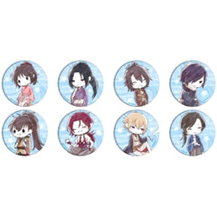 Hakuouki OVA Chizuru Yukimura & Others Graph Art Design Can Badge All 8 Types Set Buttons [USED]