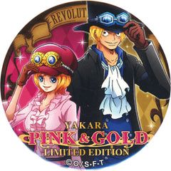 One Piece Sabo Koala Yakara Can Badge Pink&Gold animate Limited Buttons [USED]