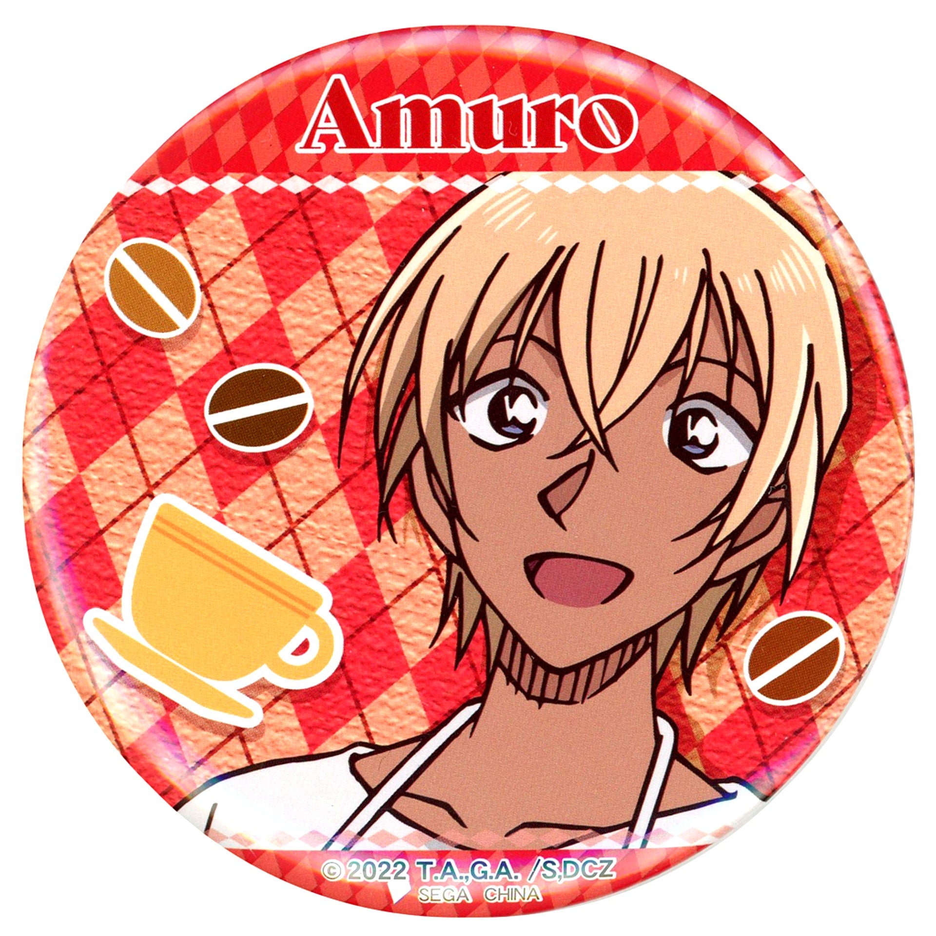 Toru Amuro D Detective Conan Zero's Tea Time Button Prize D-4 Sega Lucky Kuji Online [USED]