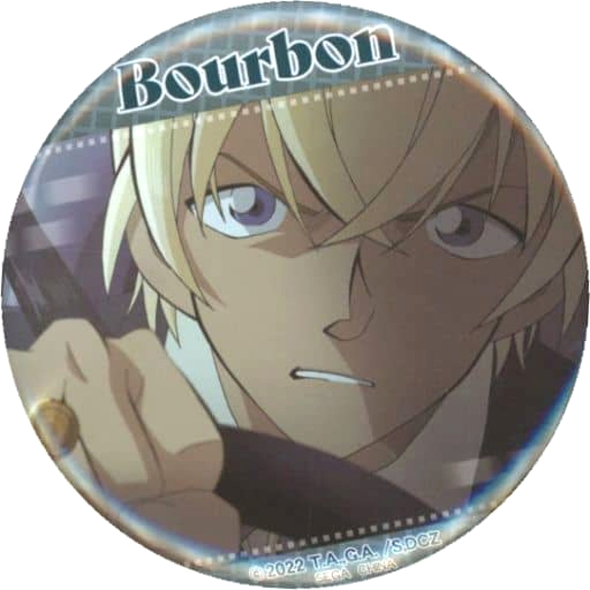 Detective Conan: Zero's Tea Time Bourbon K Sega Lucky Kuji Online Can Badge Prize D-11 Buttons [USED]