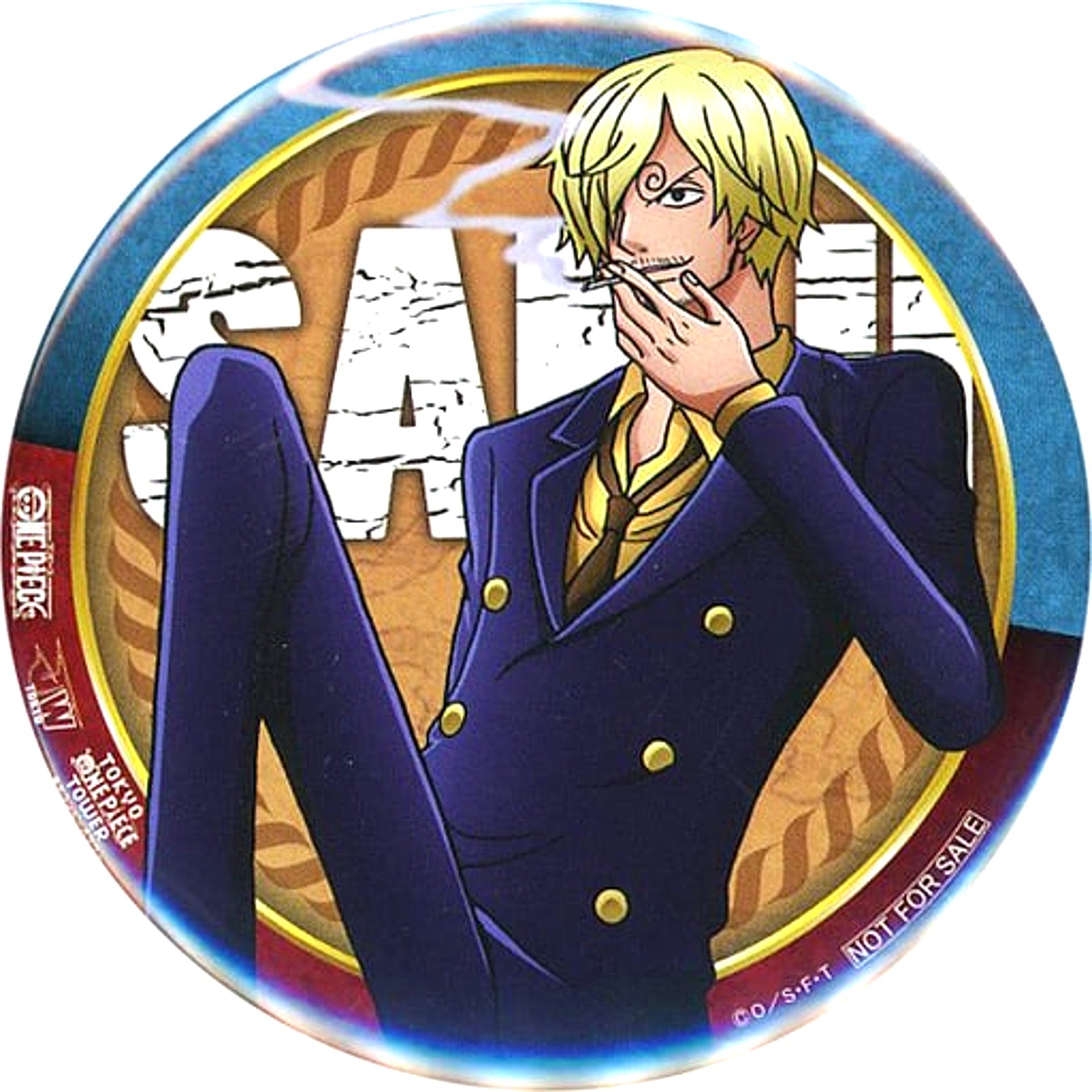 Sanji Casual Wear One Piece Midsummer ONE PIECE GOLD Stamp Rally 2016 Stamp Bonus Limited Button [USED]