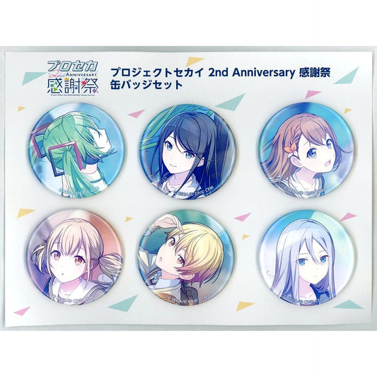 Hatsune Miku: Colorful Stage! Set of 6 2nd Anniversary Key Visual Button Set 2nd Anniversary Thanksgiving Limited [USED]