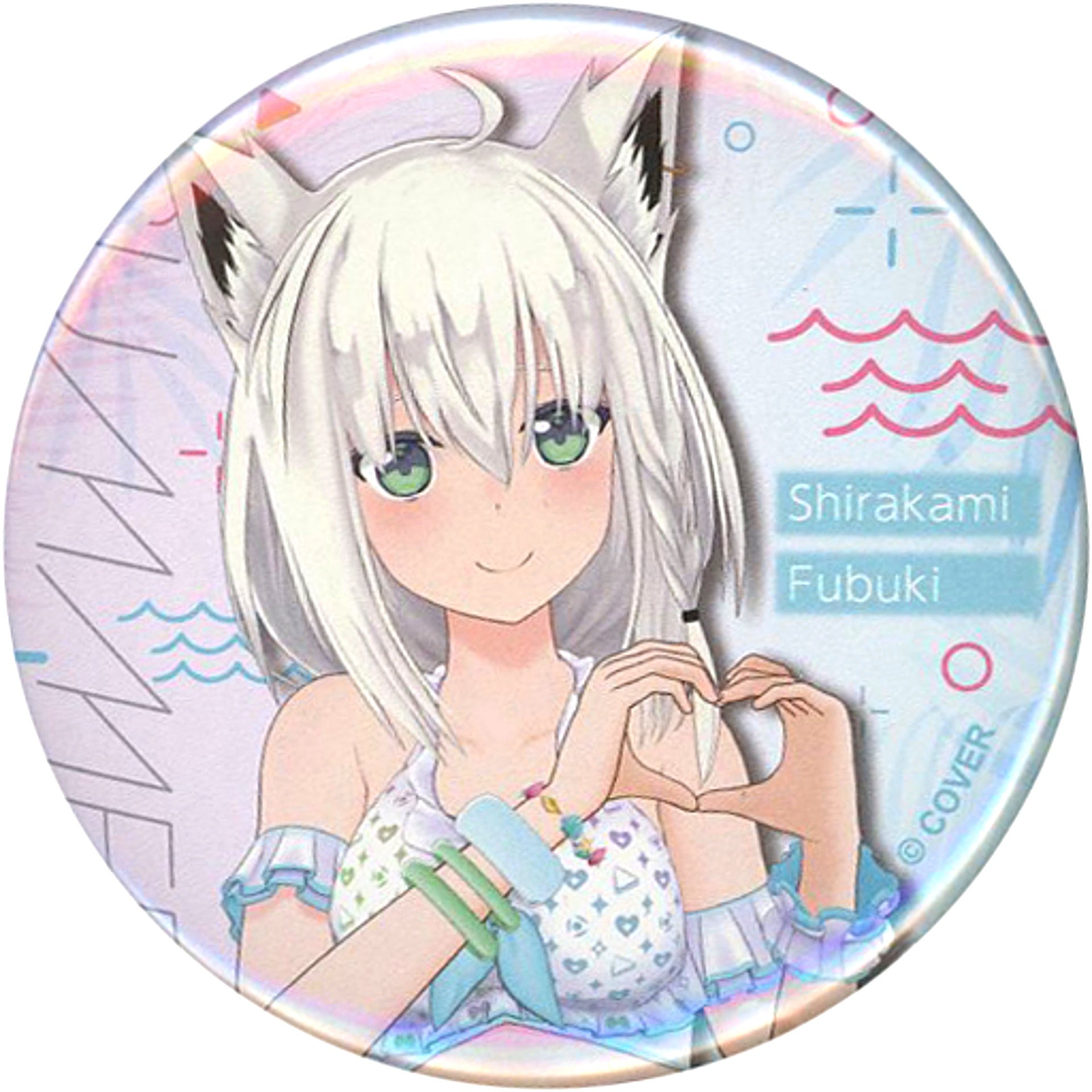 Shirakami Fubuki Virtual YouTuber Hololive Random Button Shiny Wave Ver. [USED]