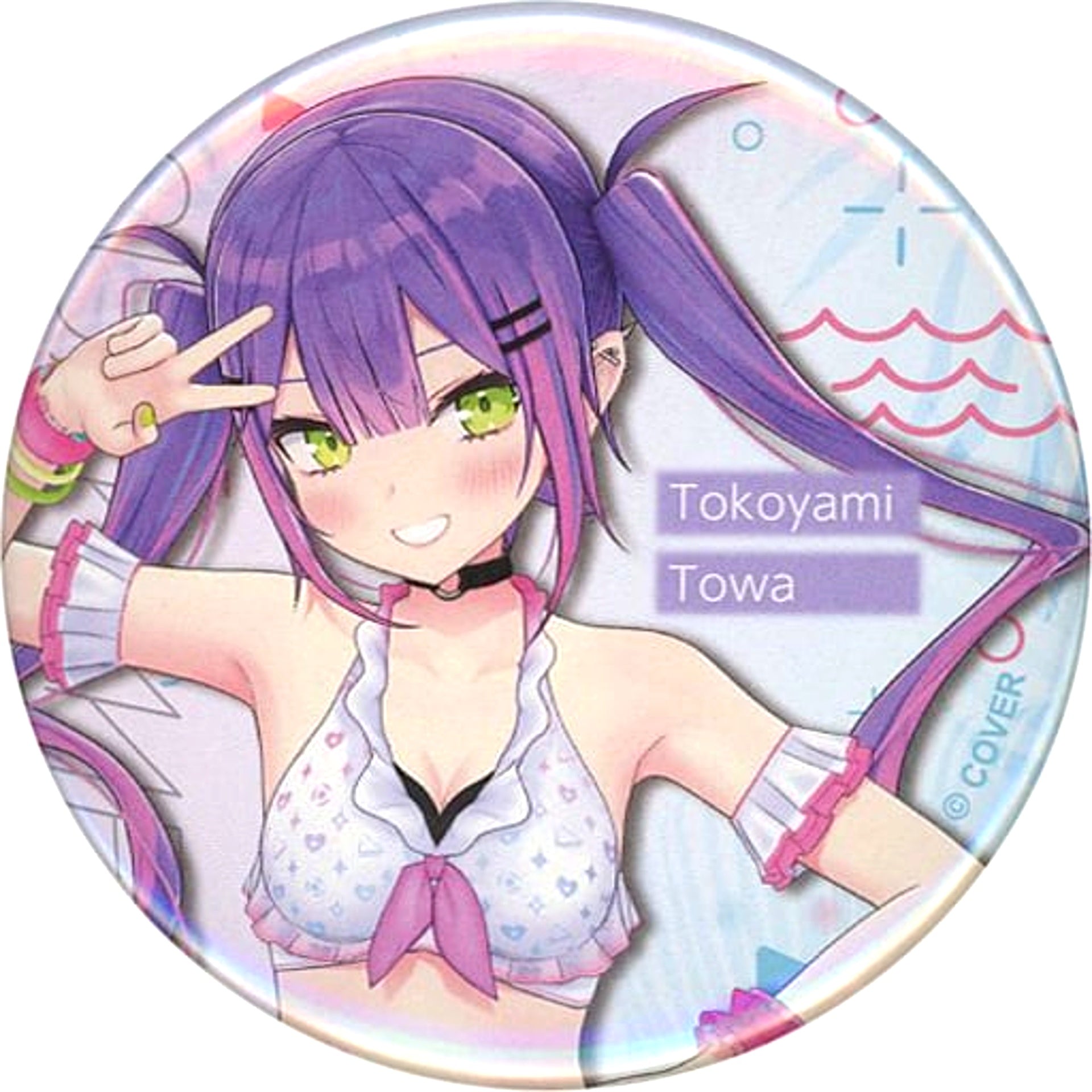 Tokoyami Towa Virtual YouTuber Hololive Random Button Shiny Wave Ver. [USED]