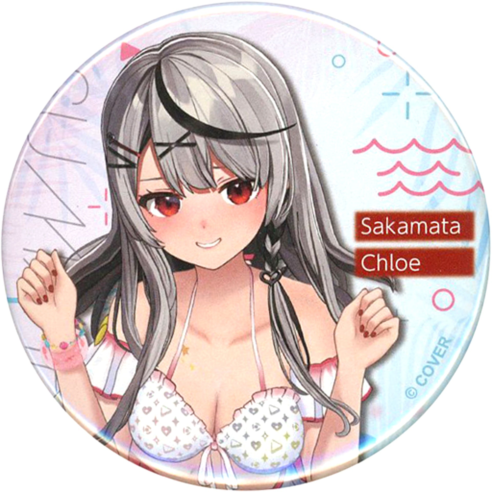 Sakamata Chloe Virtual YouTuber Hololive Random Button Shiny Wave Ver. [USED]