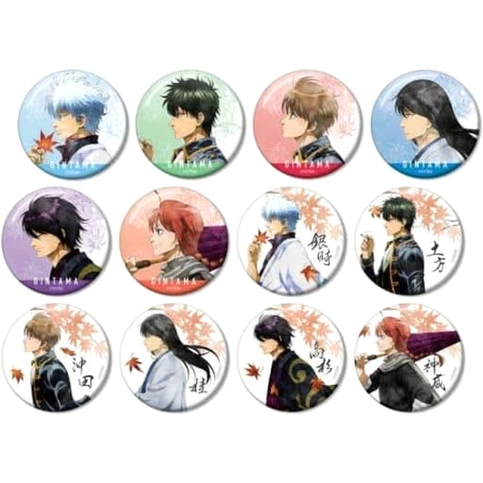 Gintama Gintoki Sakata & Others Newly Drawn Illustration Autumn Steps Watercolor Style Ver. Trading Can Badge All 12 Types Set Buttons [USED]