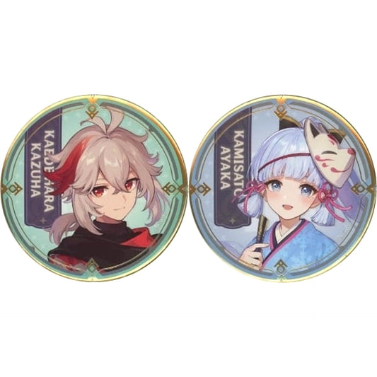 Genshin Kazuha Akiyoshi Ayaka Kamisato Can Badge Set Sweets Paradise Obu Banrai Limited Set of 2 Buttons [USED]