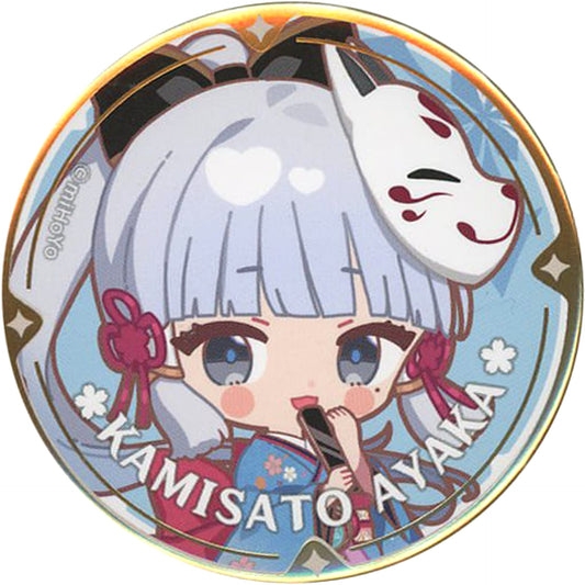 Genshin Ayaka Kamisato Chibi Chara Trading Can Badge Sweets Paradise Obu Banrai Limited Buttons [USED]