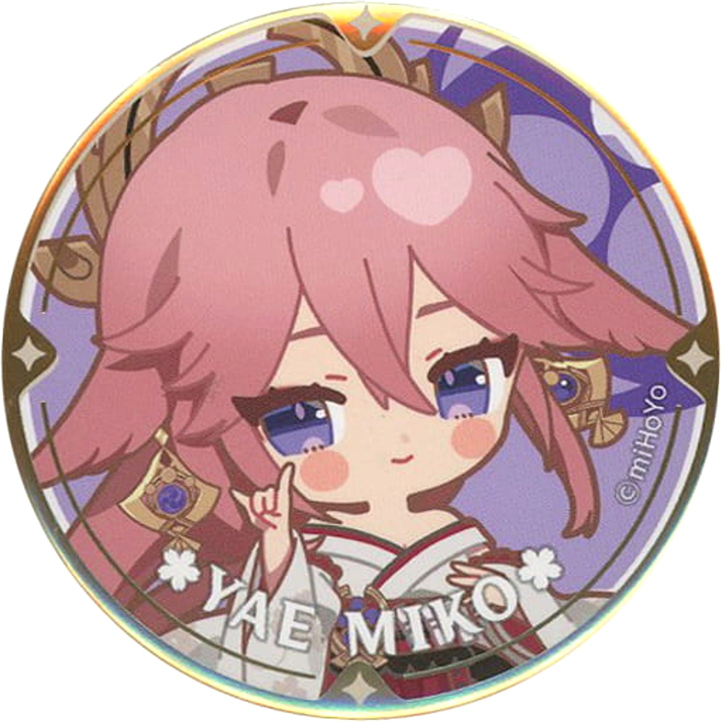 Genshin Yae Miko Chibi Chara Trading Can Badge Sweets Paradise Obu Banrai Limited Buttons [USED]