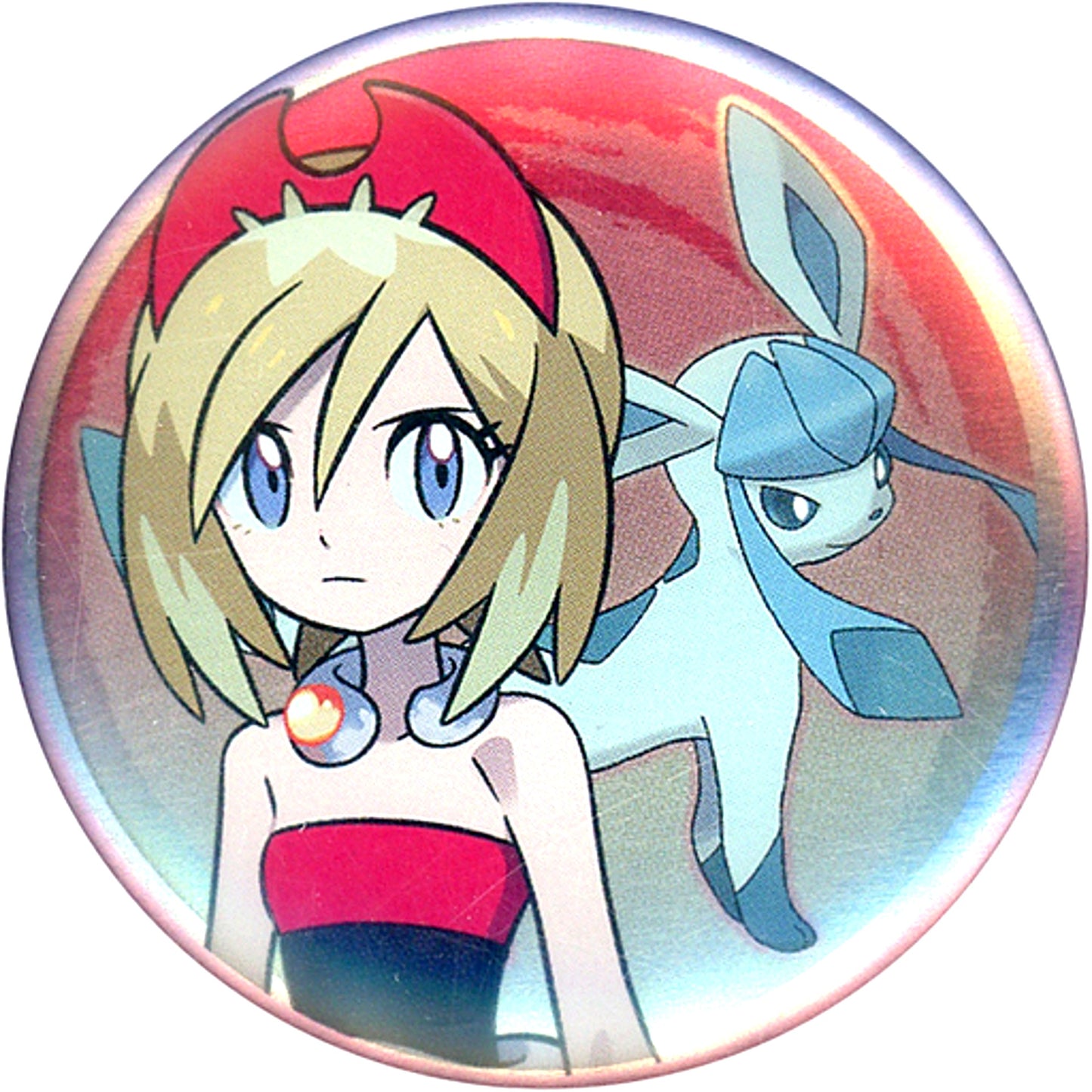 Irida & Glaceon Pokemon Button Collection Hisui Chapter Pokemon Center Limited [USED]