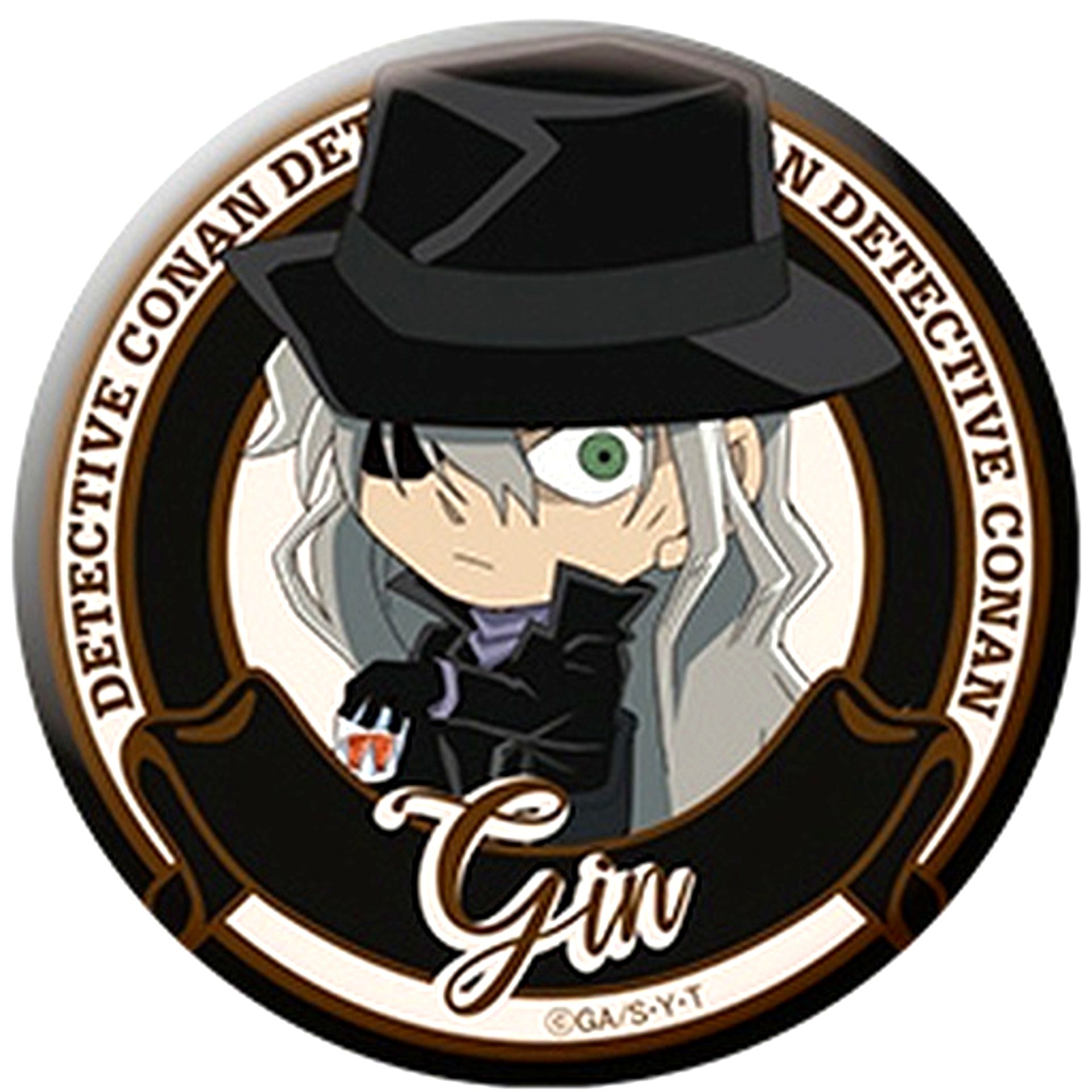 Gin Detective Conan Trading Button Bartender Deformed [USED]