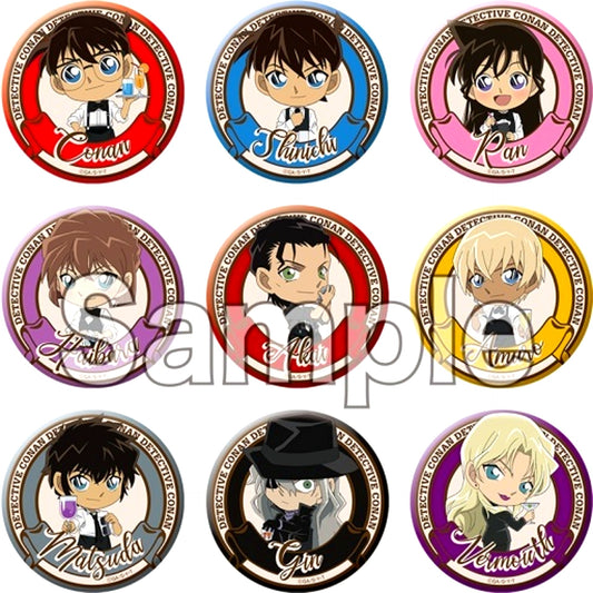 Set of 9 Group Detective Conan Trading Button Bartender Deformed [USED]