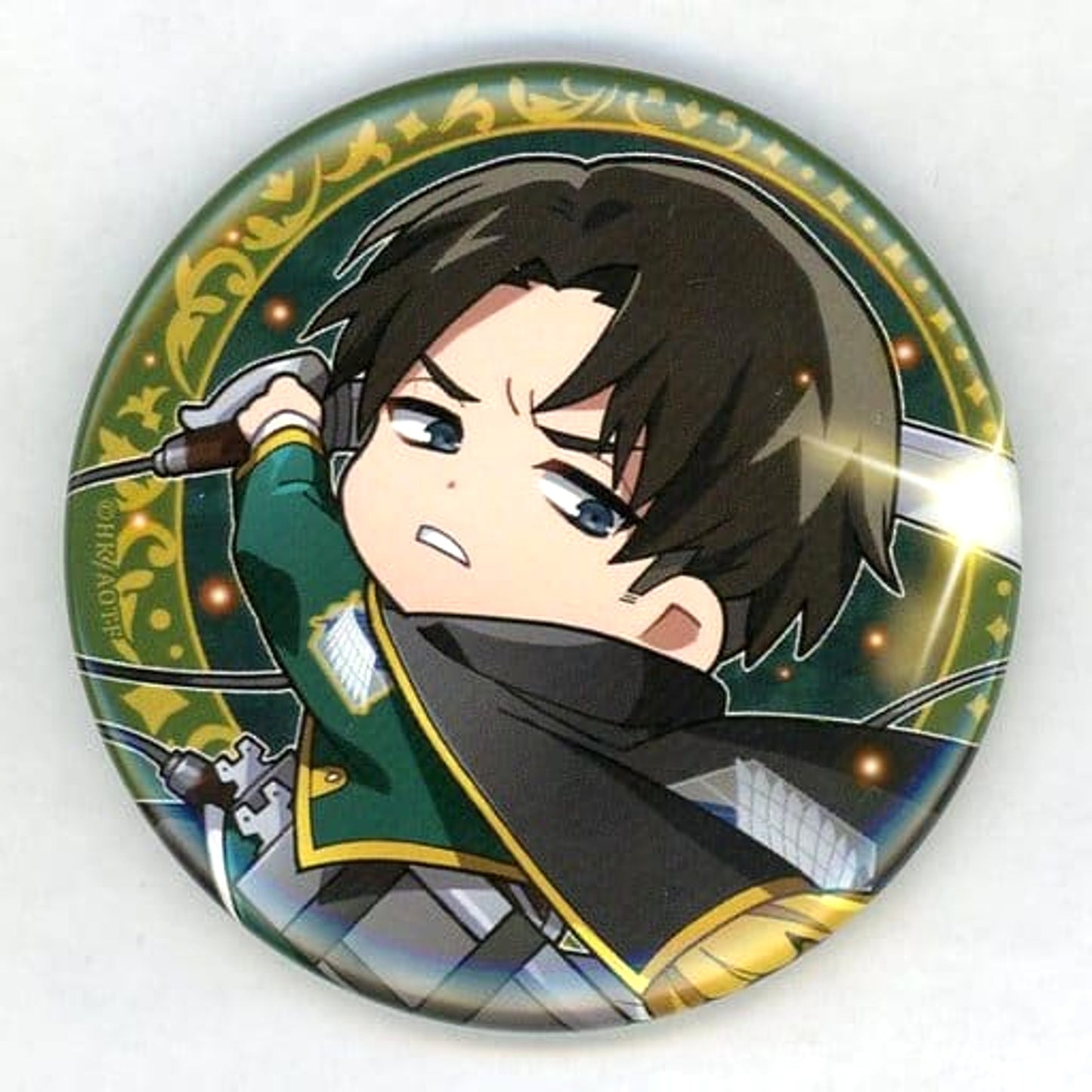 Attack on Titan Levi Ackerman B Marukuji Chibi Chara Ver. Moderate Luck 06 Buttons [USED]