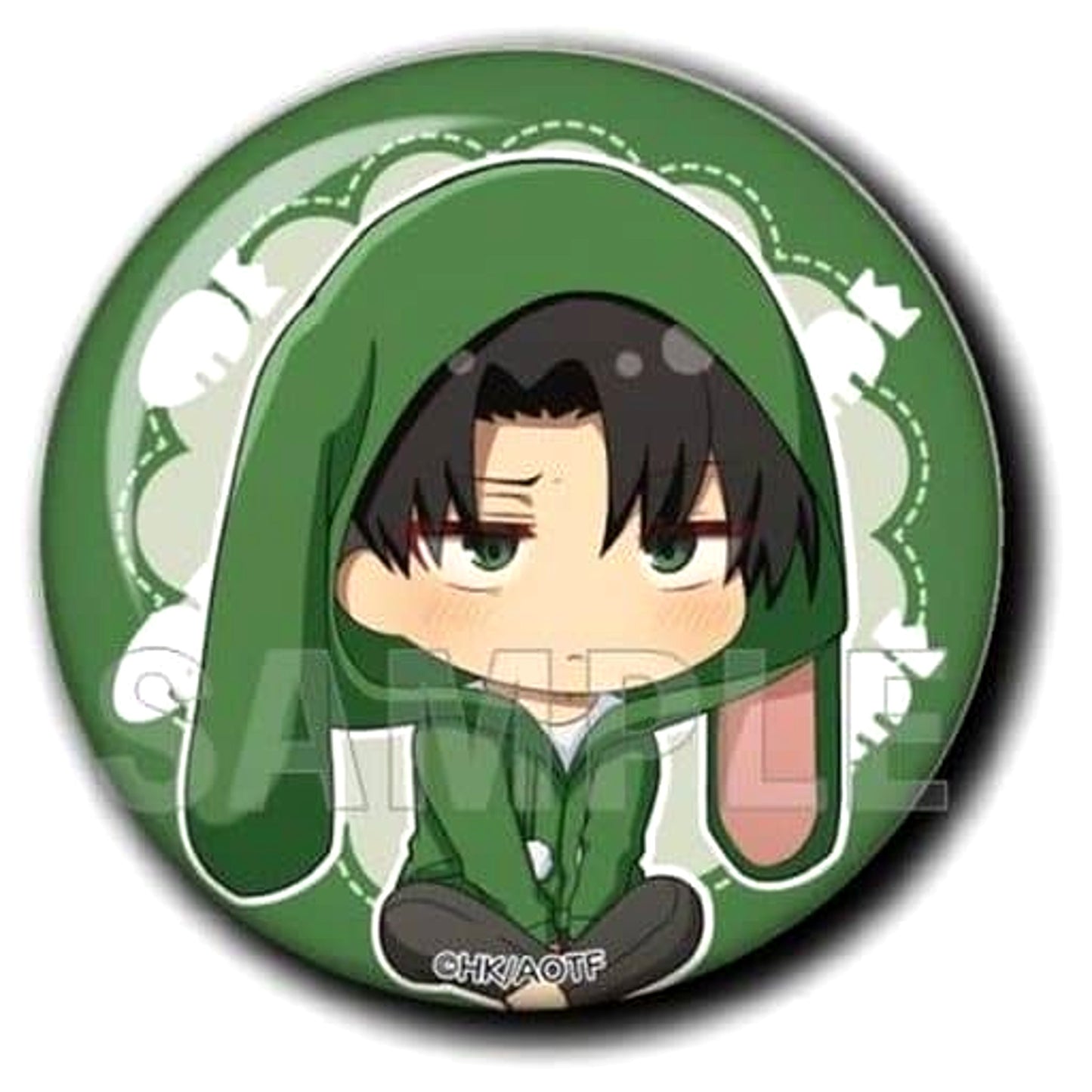 Attack on Titan Levi Trading Can Badge Rabbit Ears Ver. Buttons [USED]