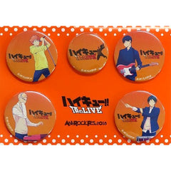 Haikyu!! Shoyo Hinata & Others Can Badge Set Itadaki no Live Anirock Festival 2018 Limited 5 Piece Set Buttons [USED]