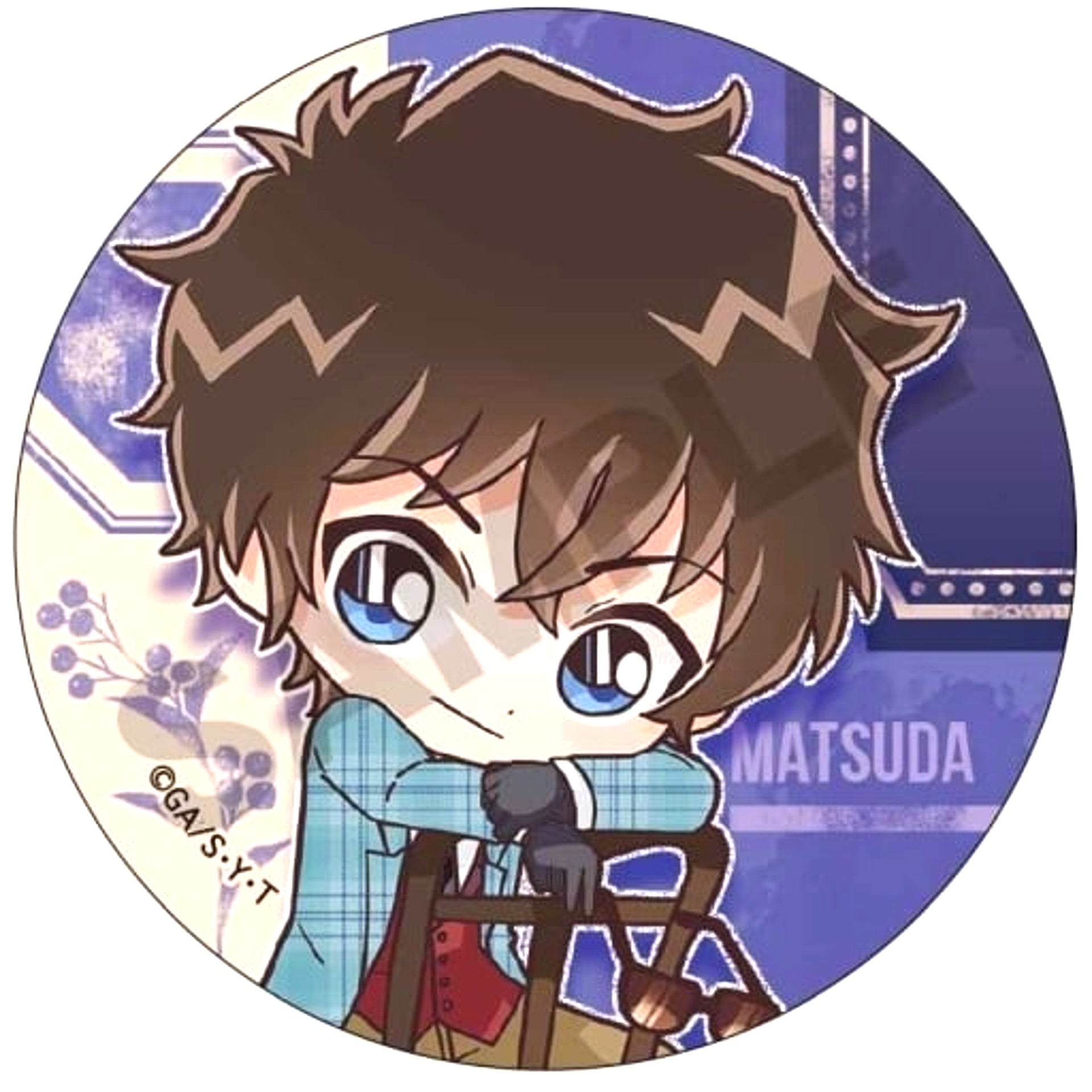 Jinpei Matsuda Detective Conan Trading Button Mini Character British Style [USED]