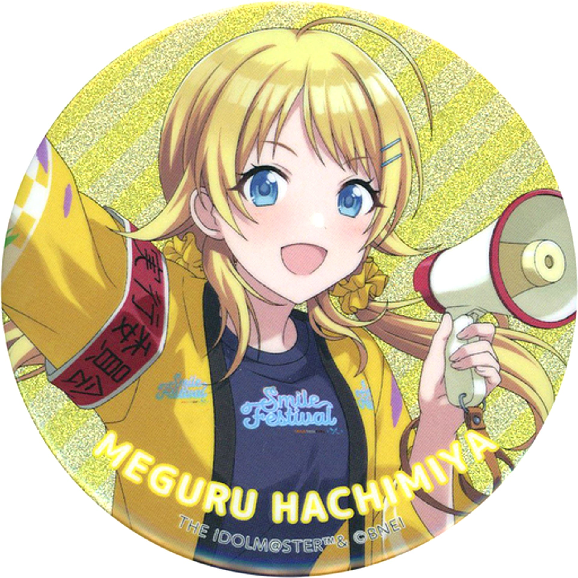 Meguru Hachimiya Glitter Badge The Idolmaster Shiny Colors x Smile Base Cafe Smile Festival [USED]