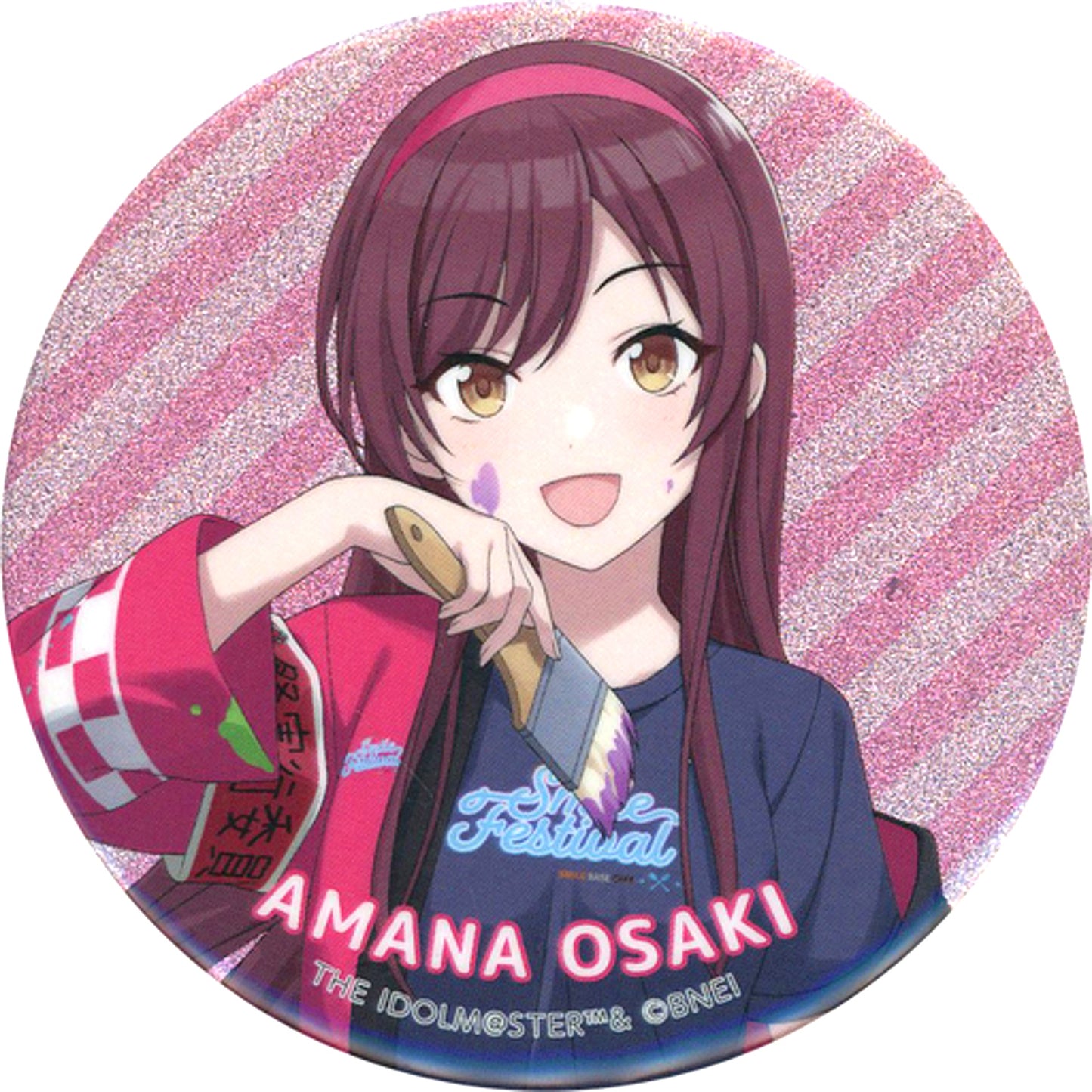 Amana Osaki Glitter Badge The Idolmaster Shiny Colors x Smile Base Cafe Smile Festival [USED]