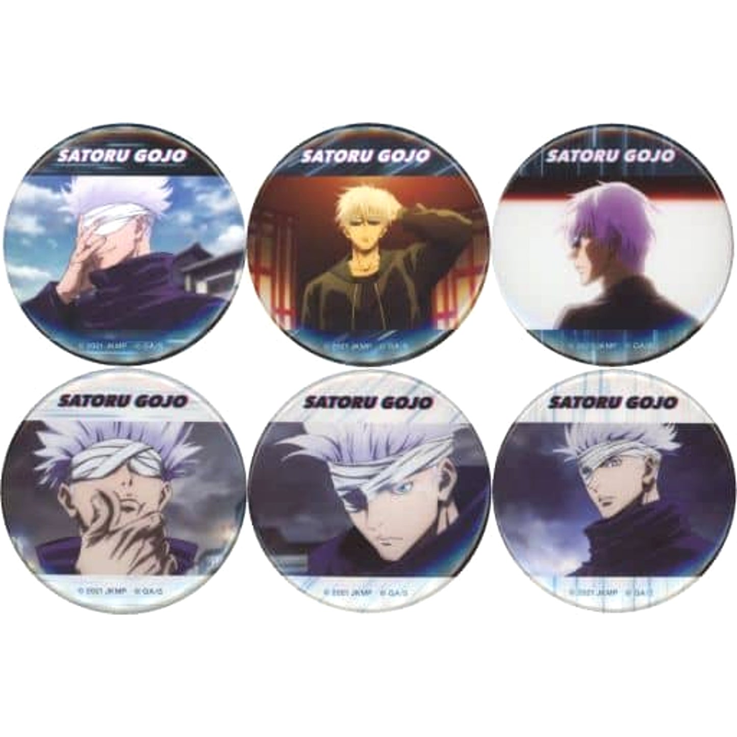 Satoru Gojo Jujutsu Kaisen 0 All 6 Types Set Chara Badge Collection Satoru Gojo Box [USED]