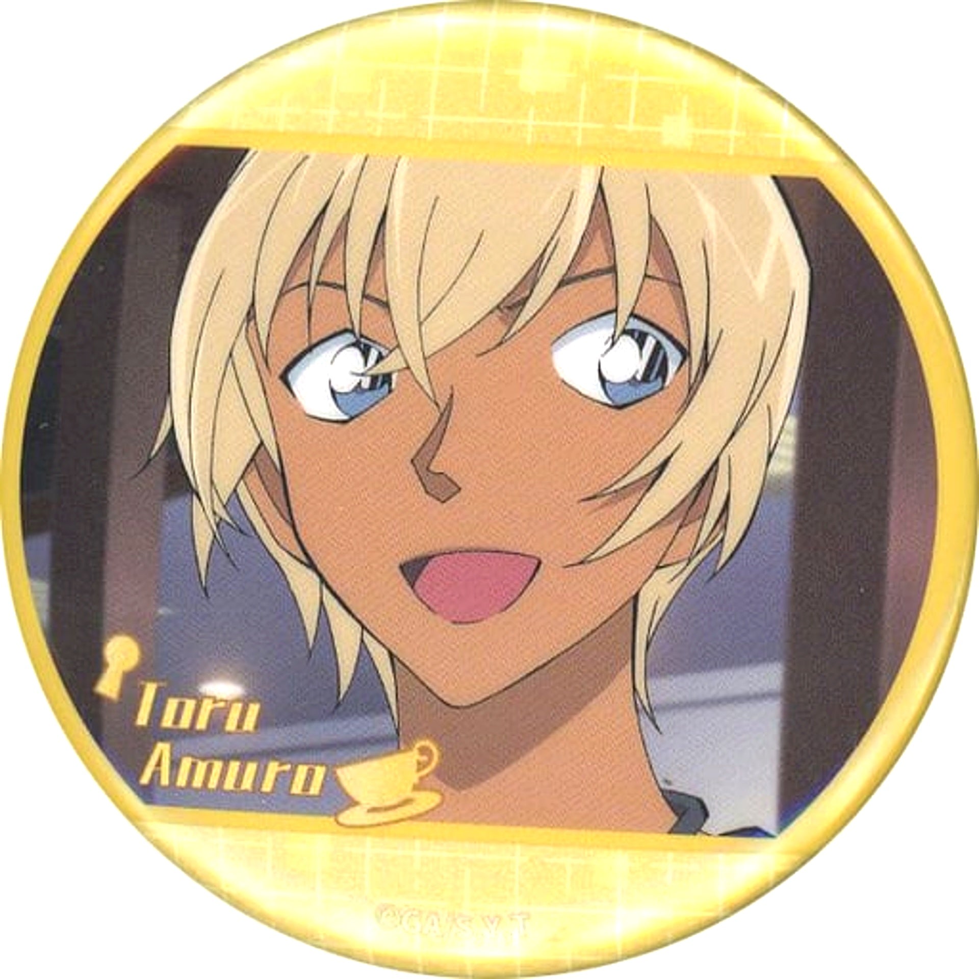 Toru Amuro Front Open Mouth Detective Conan TV-animation Badge Button Vol.3 Detective Conan Cafe in Shanghai [USED]