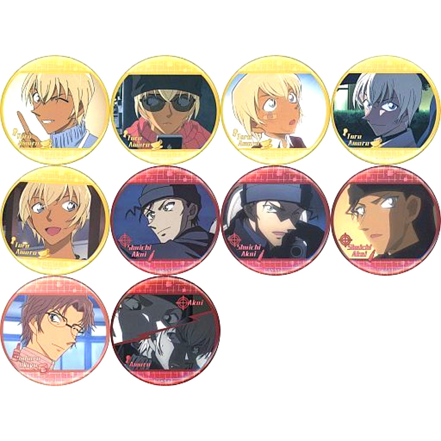 Set of 10 Detective Conan TV-animation Badge Button Vol.3 Detective Conan Cafe in Shanghai [USED]