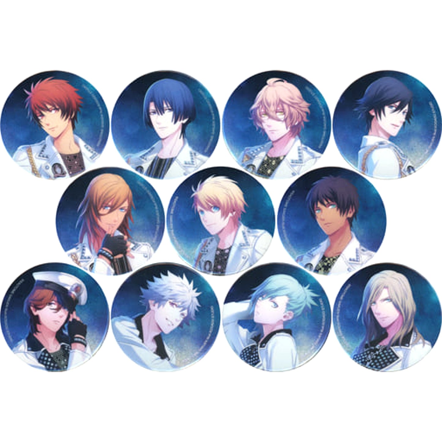 Uta no Prince Sama Ranmaru Kurosaki & Others Trading Glitter Can Badge Mystic Light Ver. Broccoli Official Store Limited All 11 Types Set Buttons [USED]